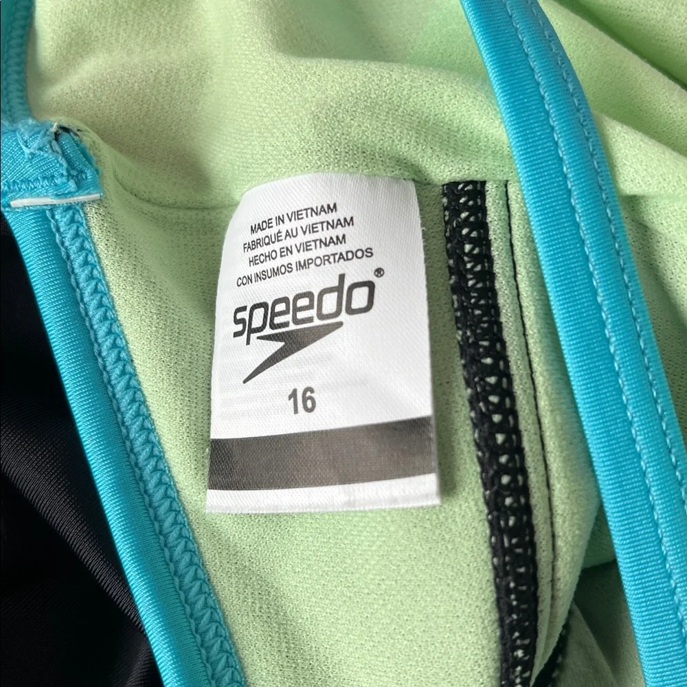 Speedo Mint Green and Turquoise Swimsuit Girls Size 16